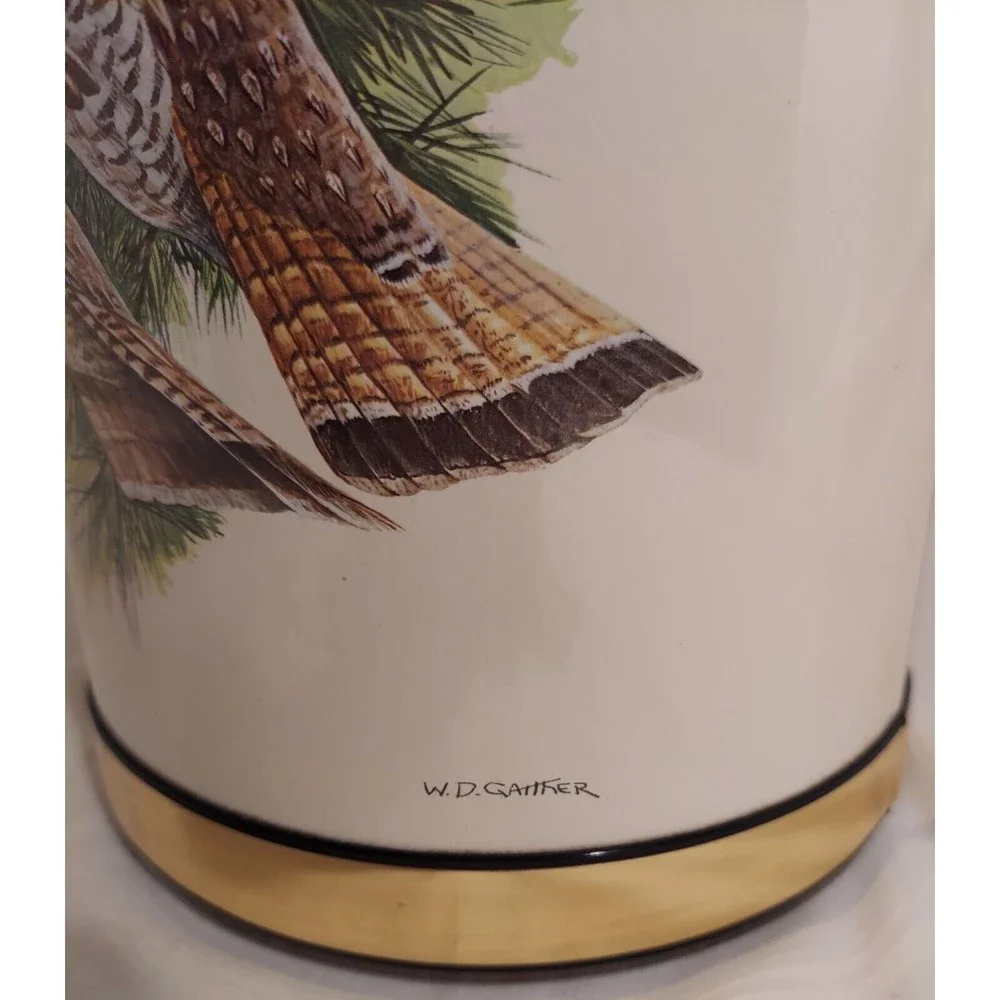 W. D. Gaither Grouse Ice Bucket Vintage game birds hunting lodge cabin man cave